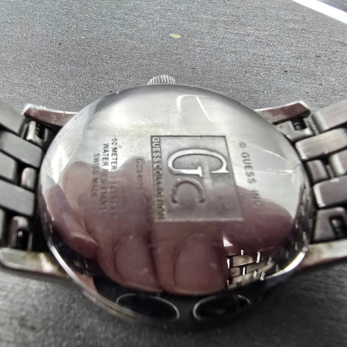 Guess Collection Watch Women 30mm White Dial Silver Tone Round New Battery GC10