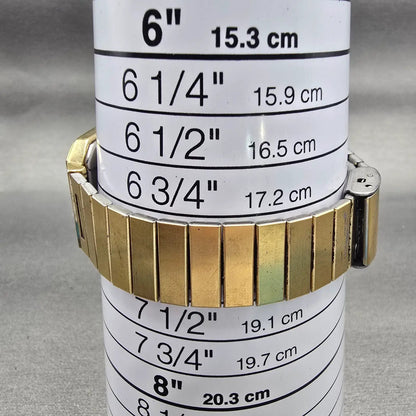 Seiko Watch Men 26mm White Dial Gold Tone Rectangle 5P30-5299 New Battery VTG9