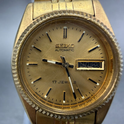 Seiko Autoamtic Watch Women 25mm Gold Dial Gold Tone Daydate 4206-0519 PARTS2