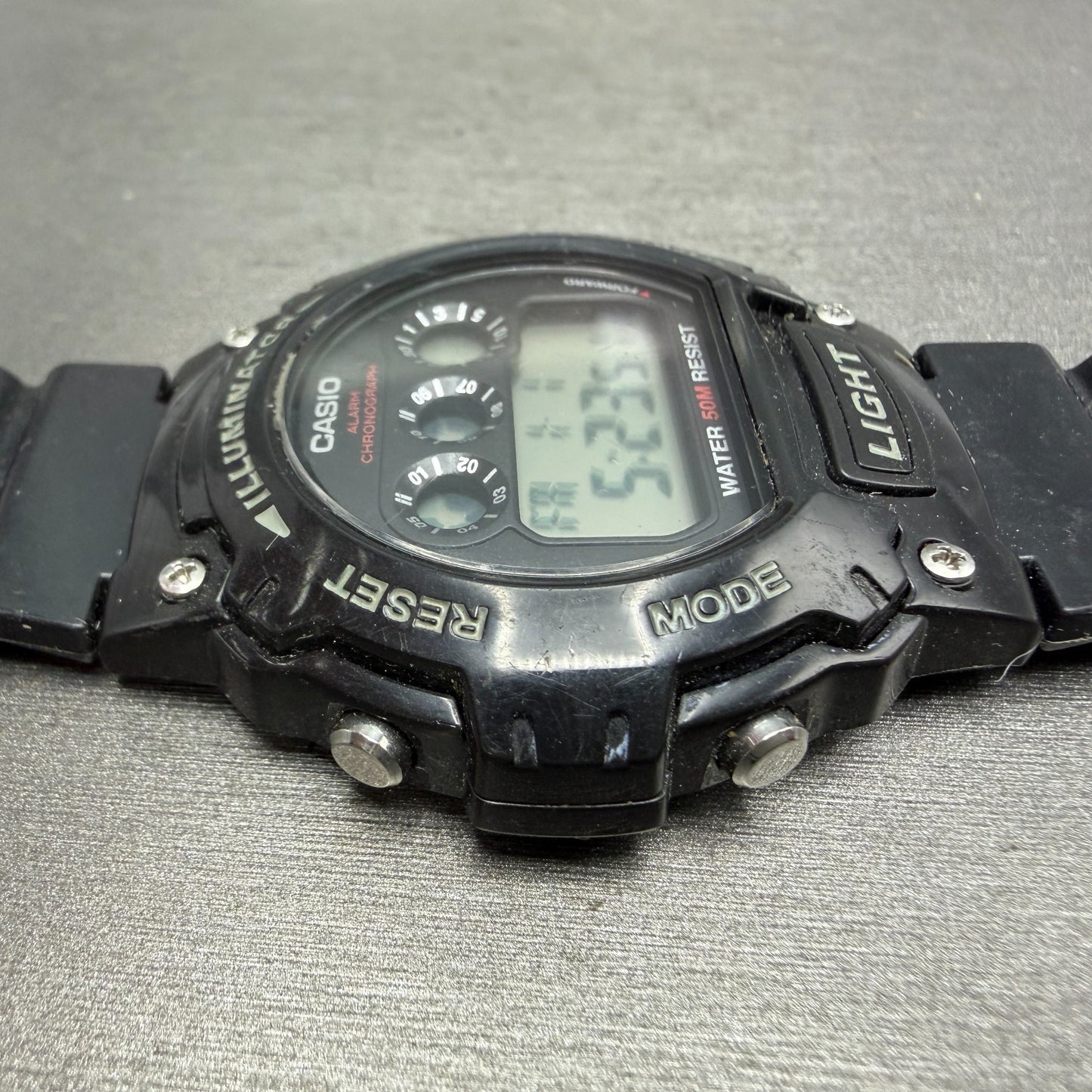 Casio Illuminator W-214HC Watch Men 45mm Black Alarm Chrono Digital New Battery5