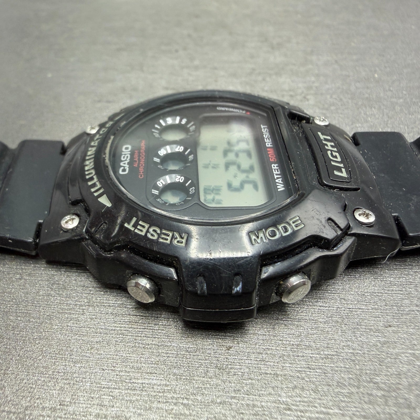 Casio Illuminator W-214HC Watch Men 45mm Black Alarm Chrono Digital New Battery5
