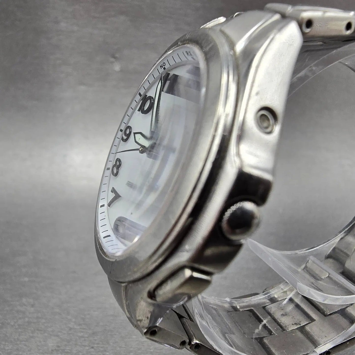 Citizen Eco-Drive Attesa Watch Men 38mm White Dial Titanium Atomic Date PARTS!!!3