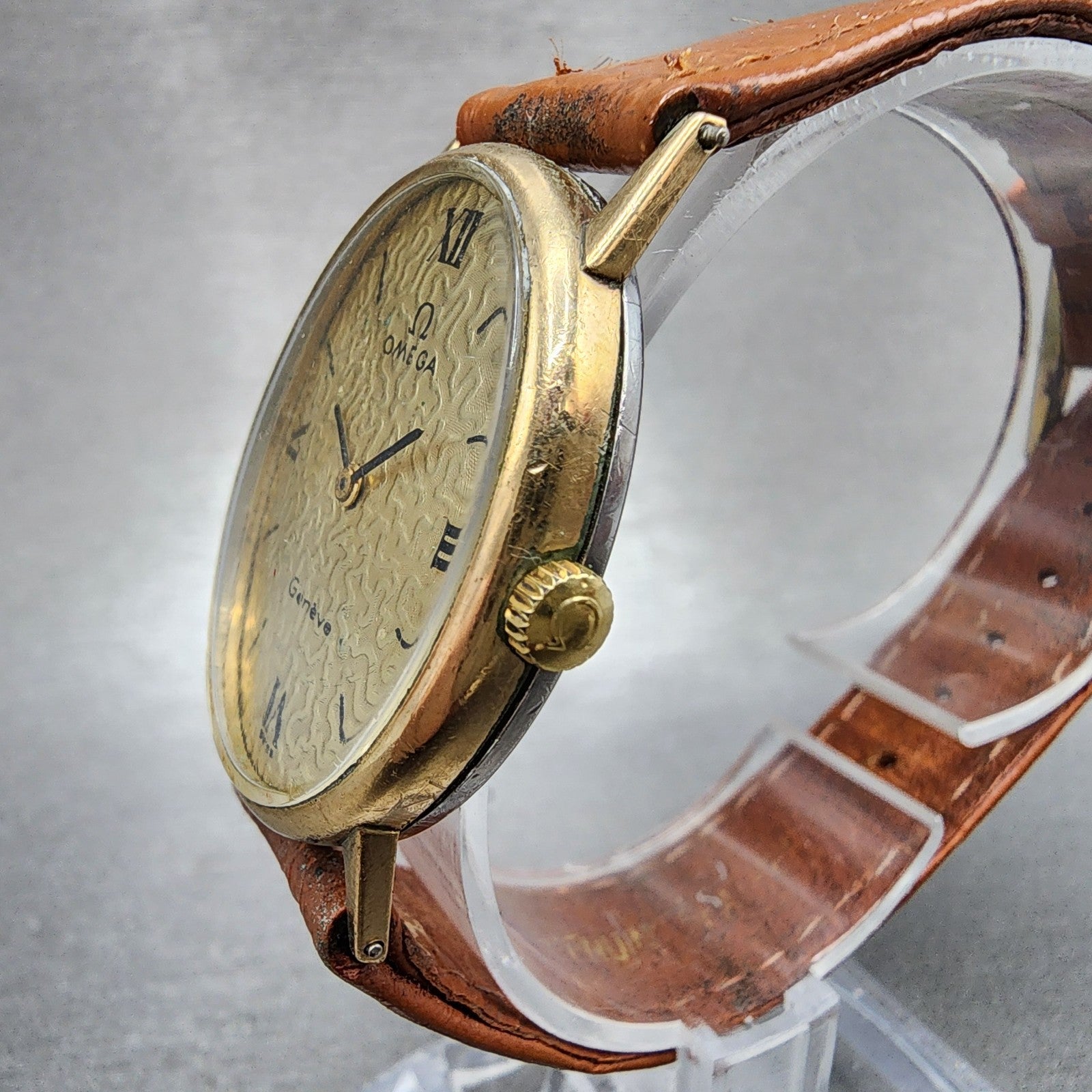 Omega Geneve Watch Women 26mm Gold Dial Gold Plated Manual Wind cal 625 PARTS3
