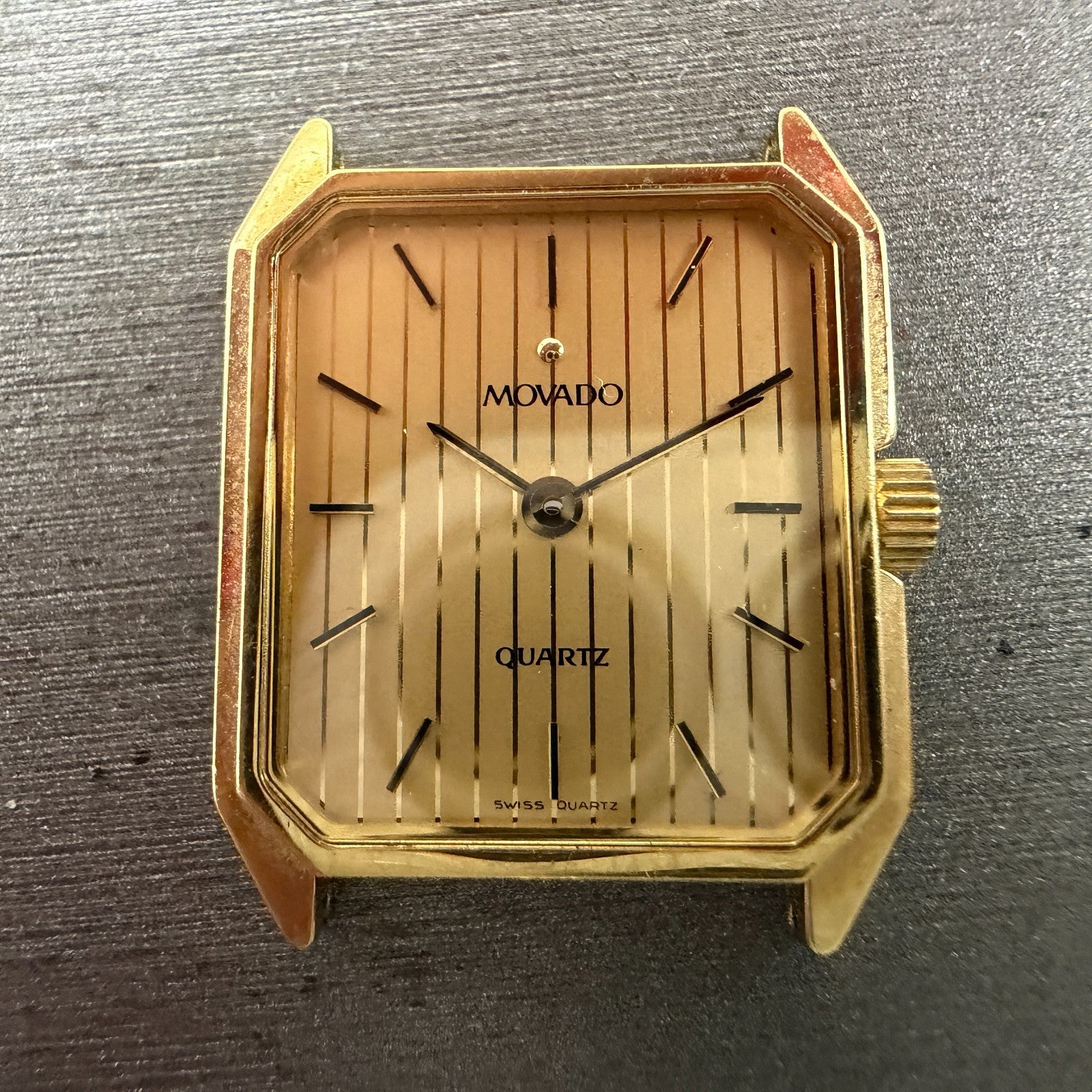 Movado Tank Watch Women 19mm Gold Dial Gold Tone octagon 87 24 434 San Remo PART2