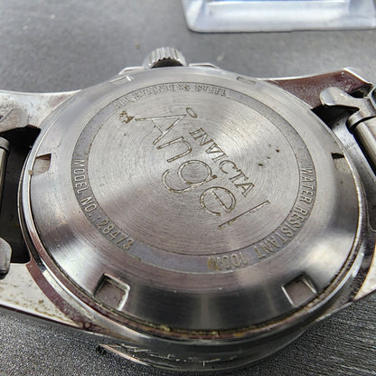 Invicta Angel Watch Women 35mm Silver Dial Steel Crystal Accents Daydate New Bat9