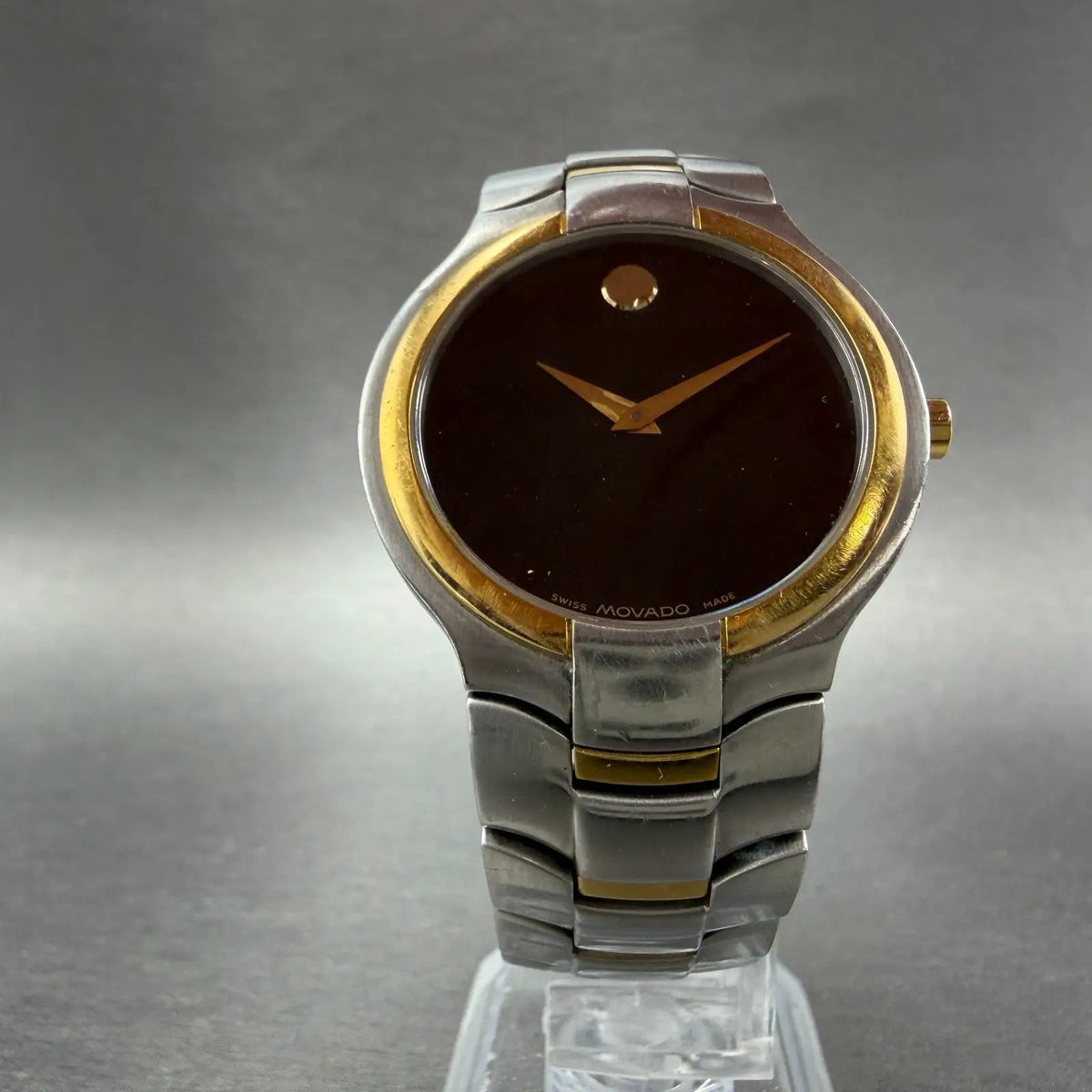 Movado Portico watch Men 34mm Black Dial Two Tone Round 81 G1 1894 PARTS6