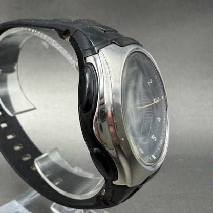 Casio Wave Ceptor Watch Men 43mm Black Dial Silver Tone Analog Digital  Solar KL3