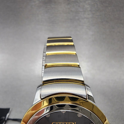 Citizen EcoDrive L Ceci Watch Women 32mm Black Dial Two Tone Diamond Runs4
