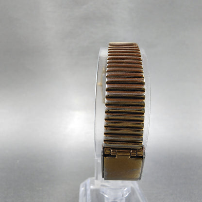 Seiko Tank Watch Women 16mm Gold Dial Gold Tone Rectangle 1N01-5A00 New Battery