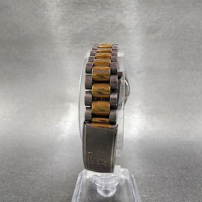 Seiko SQ Watch Women 24mm Gold Dial Two Tone Daydate 24mm Round New Battery B127
