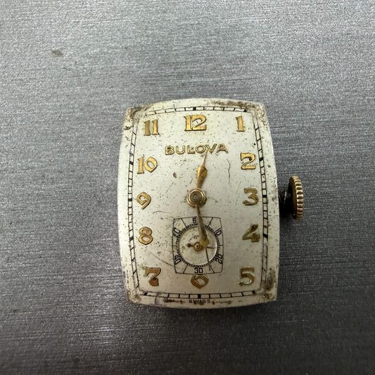 Bulova 8AH Movement 17 Jewel Champagne Dial Manual Wind Small Seconds PARTS0