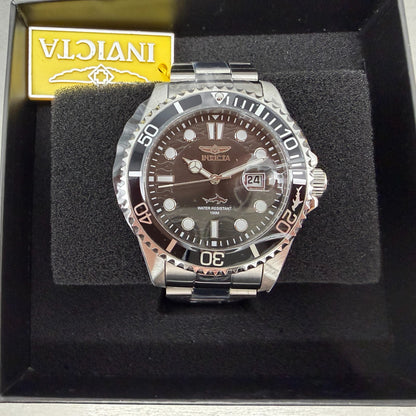 Invicta Pro Diver Watch Men 43mm Black Dial Silver Tone Date Round 300180