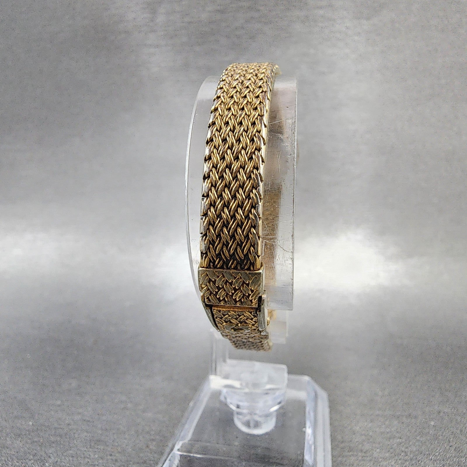 Omega De Ville Watch Women 16mm Gold Dial Gold Plated 791.0896 New Battery VTG7