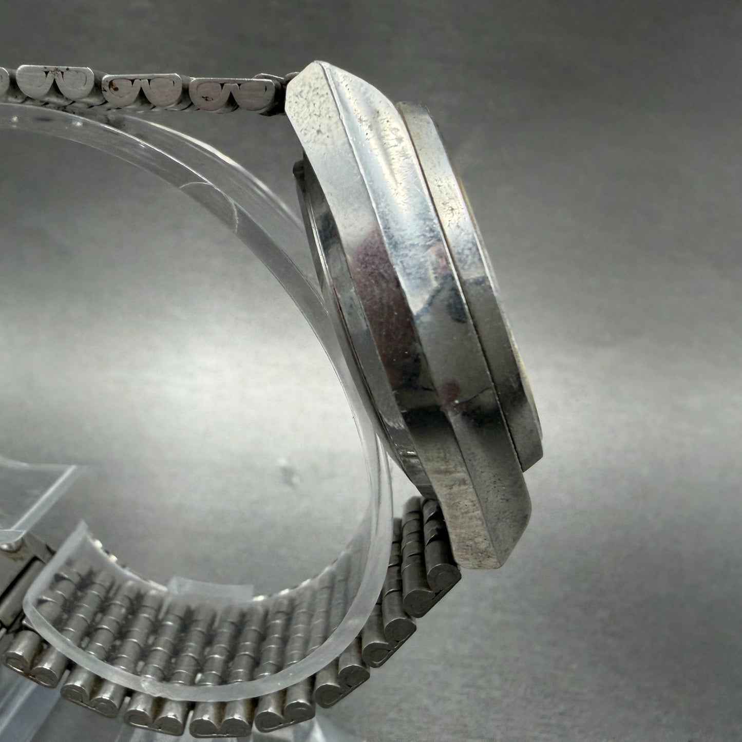 Seiko QZ Watch Men 37mm Silver Dial Silver Tone READ!!! Daydate 0923-8060 NewBat3