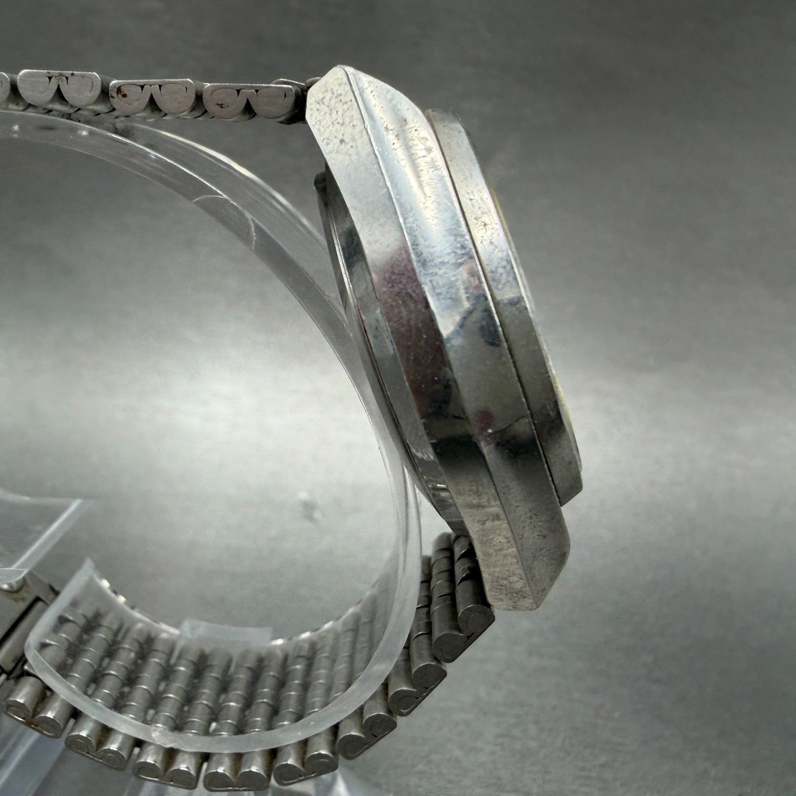 Seiko QZ Watch Men 37mm Silver Dial Silver Tone READ!!! Daydate 0923-8060 NewBat3