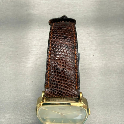 Seiko Watch Men 31mm Champagne Dial Gold Tone Rectangle 5931-5470 New Battery4