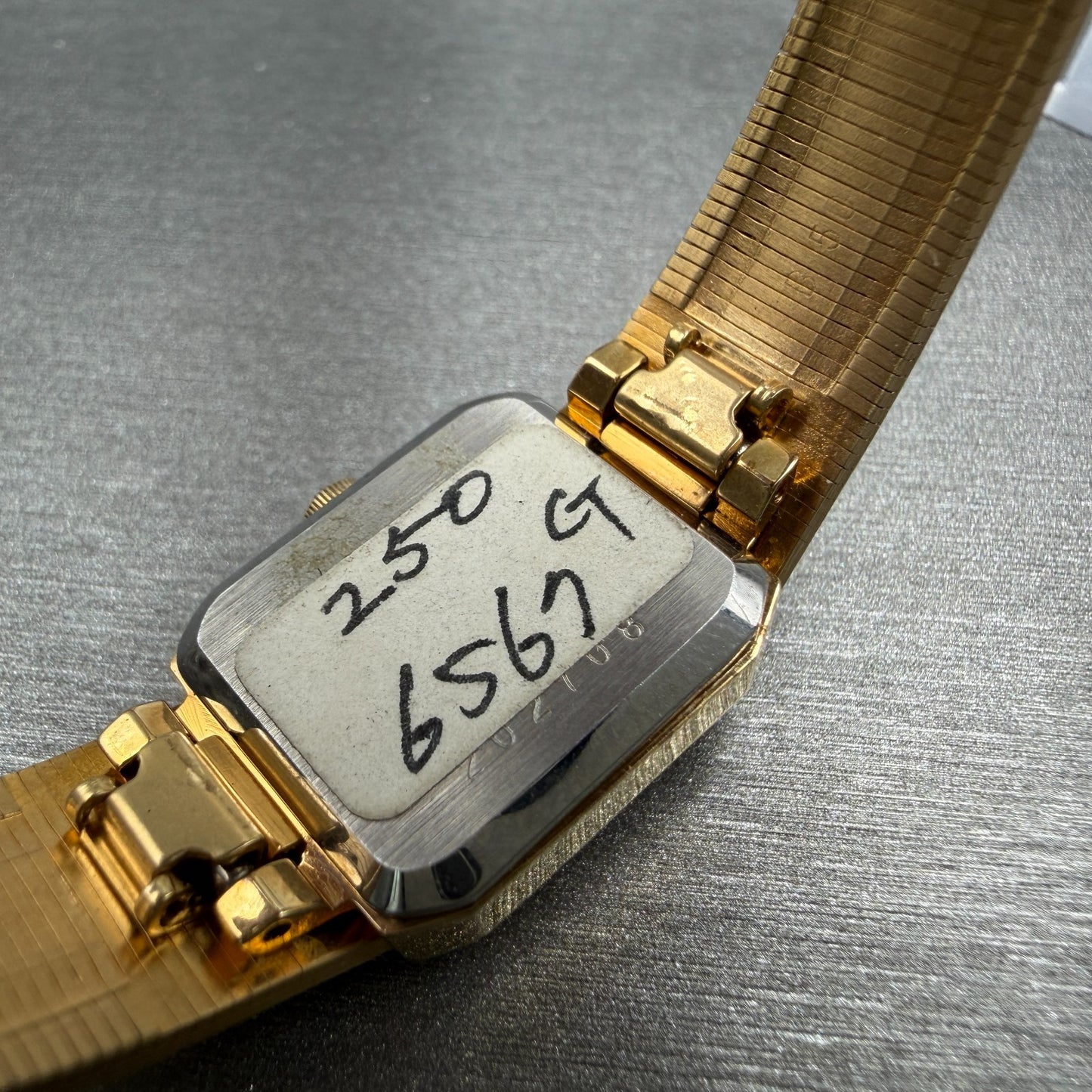Seiko Tank Watch Women 17mm Champagne Dial Gold Tone 54205399 New Battery NOS9