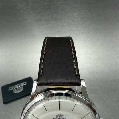 Orient Bambino Watch Men 41mm White Dial Stainless Steel Date Round Automatic AB4