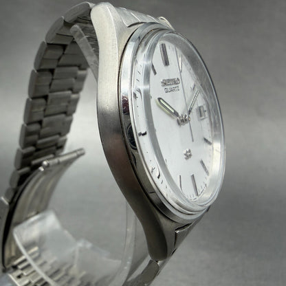 Seiko SQ Watch Men 35mm Silver Dial Silver Tone Date Round 5Y22-8020 New Battery3