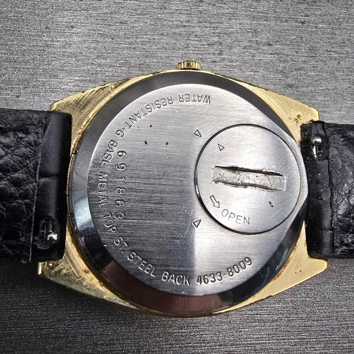 Seiko SQ Watch Men 35mm Gold Dial Gold Tone Daydate Round 4633-8009 New Battery10