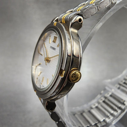 Seiko Session Watch Women 24mm White Dial Two Tone Round V801113A New Battery2