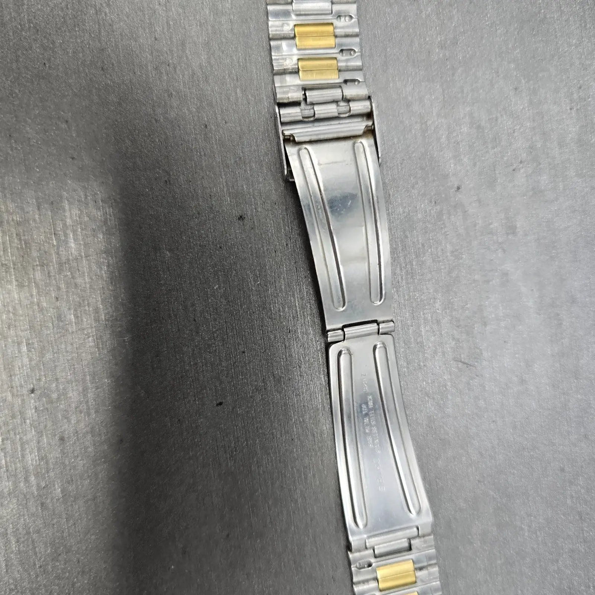 Seiko Landy Bracelet 18mm Stainless Steel Two Tone Folding Clasp VTG Japan13