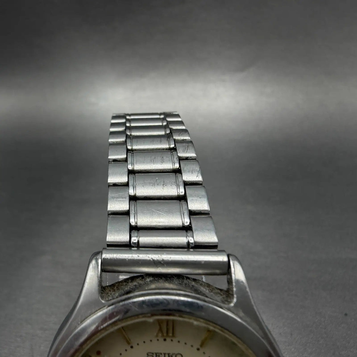 Seiko Spirit Watch Men 34mm Cream Dial Silver Tone Date 7n42-6110 New Battery G55