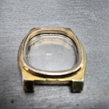 Seiko 5932-5119 Watch Case Gold Tone Oval 31.5mm W/Crystal Vintage2