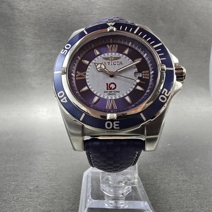 Invicta Watch Men 42mm Blue Dial Silver Tone Date Round 3132 New Battery5
