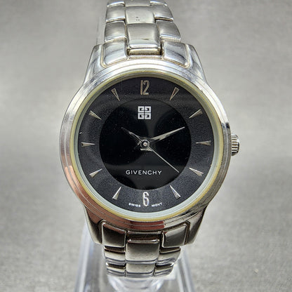 Givenchy Watch Women 24mm Black Dial Stainless Steel Round New Battery