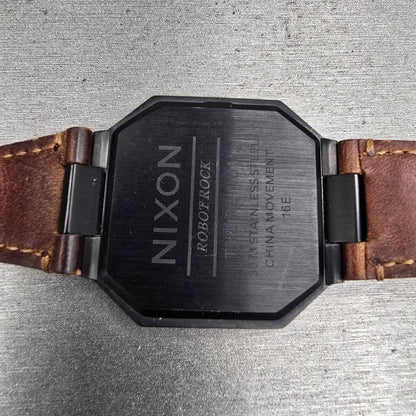 Nixon Re-Run Digital Watch Men 38mm Black Chronograph Alarm New Battery10