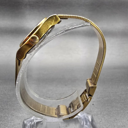 Citizen CQ Watch Women 16mm Black Dial Gold Tone Oval 3220-S09168 New Battery6