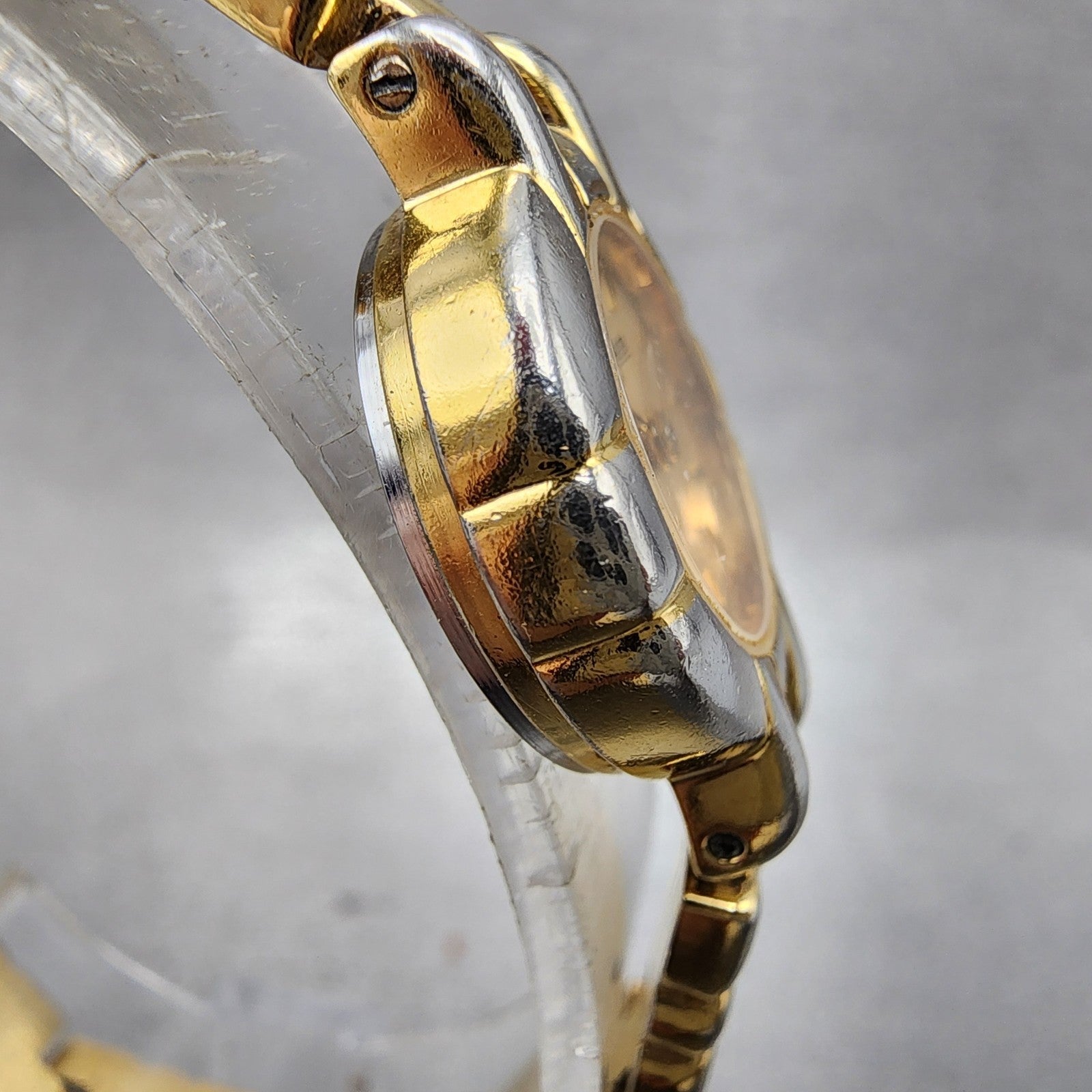 Wittnauer Watch Women 20mm Gold Dial Gold Tone Round LU8013 5784 New Battery VTG3