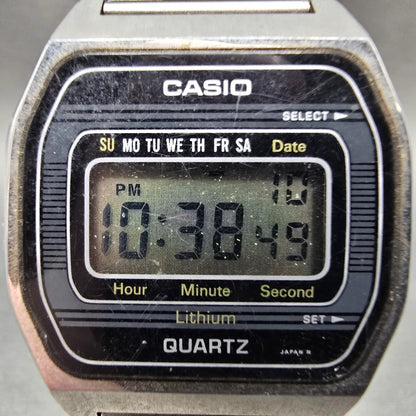 Casio 155-B815 Watch Men 34mm Digital Silver Octagon Daydate New Battery VTG1