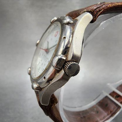 Wenger SAK Design Watch Women 29mm White Dial Silver Tone Date Round New Batt B12