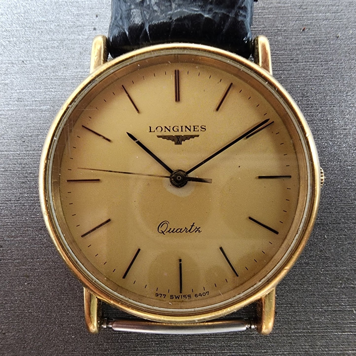 Longines Watch Men 32mm Gold Dial Gold Tone Round 6407 977 VTG PARTS2