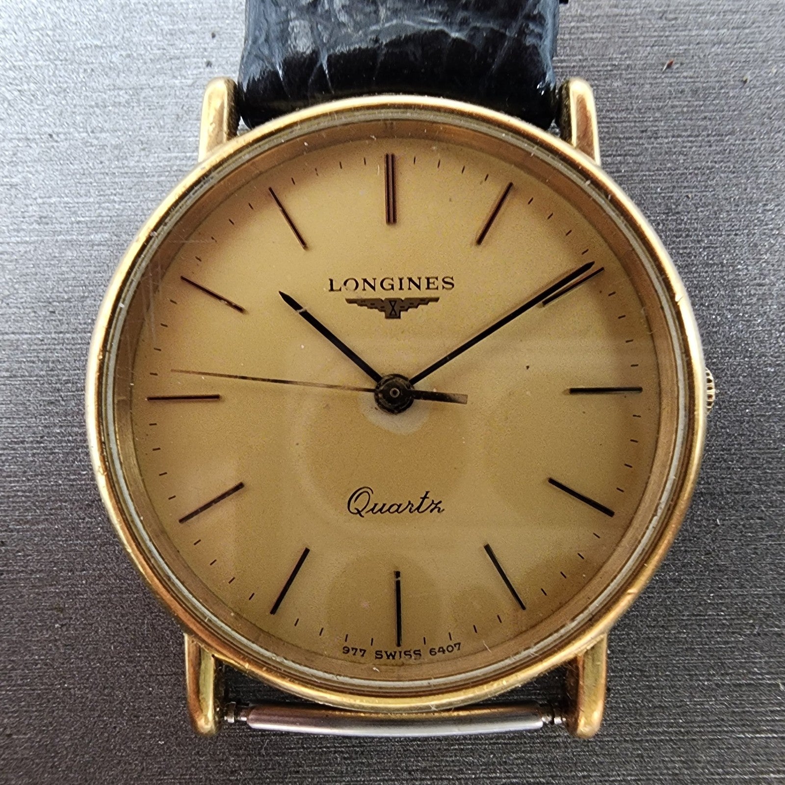 Longines Watch Men 32mm Gold Dial Gold Tone Round 6407 977 VTG PARTS2