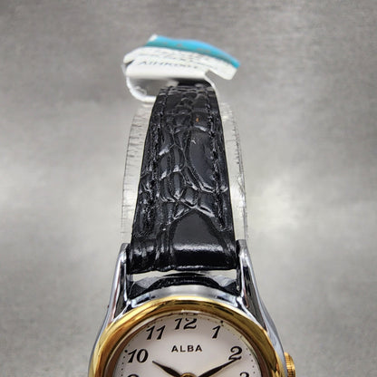 Seiko ALBA Watch Women 21mm White Dial Two Tone Oval VX01K989 New Battery4