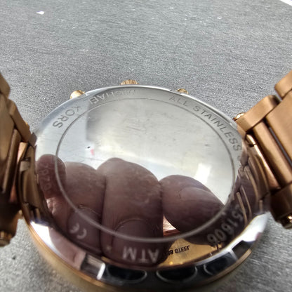 Michael kors Sawyer Watch Women 39mm MOP Dial Rose Gold Tone Date Chrono NewBatt9