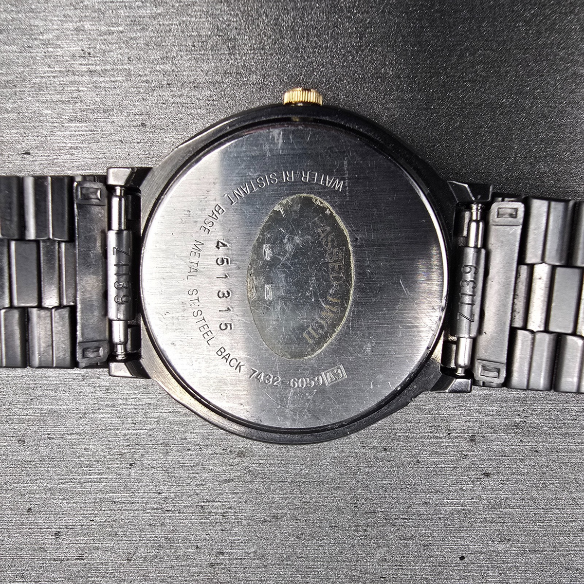 Seiko Watch Men 33mm Gray Dial Two Tone Date Round 7432-6059 New Battery Vintage10