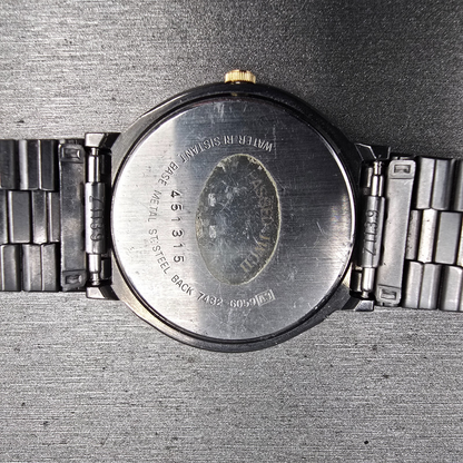 Seiko Watch Men 33mm Gray Dial Two Tone Date Round 7432-6059 New Battery Vintage10
