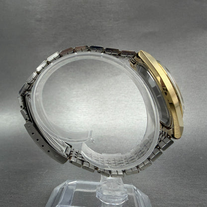 Seiko Lord Matic Watch Men 36mm Silver Dial Gold Tone Daydate 5606-7010 Runs8