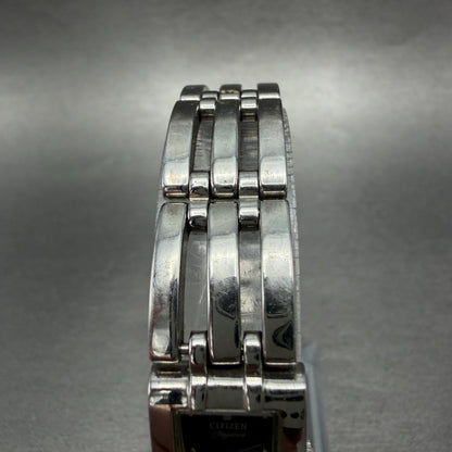 Citizen Elegance Tank Watch Women 15mm Black Dial Silver Tone 5421-H27759 NewBat4