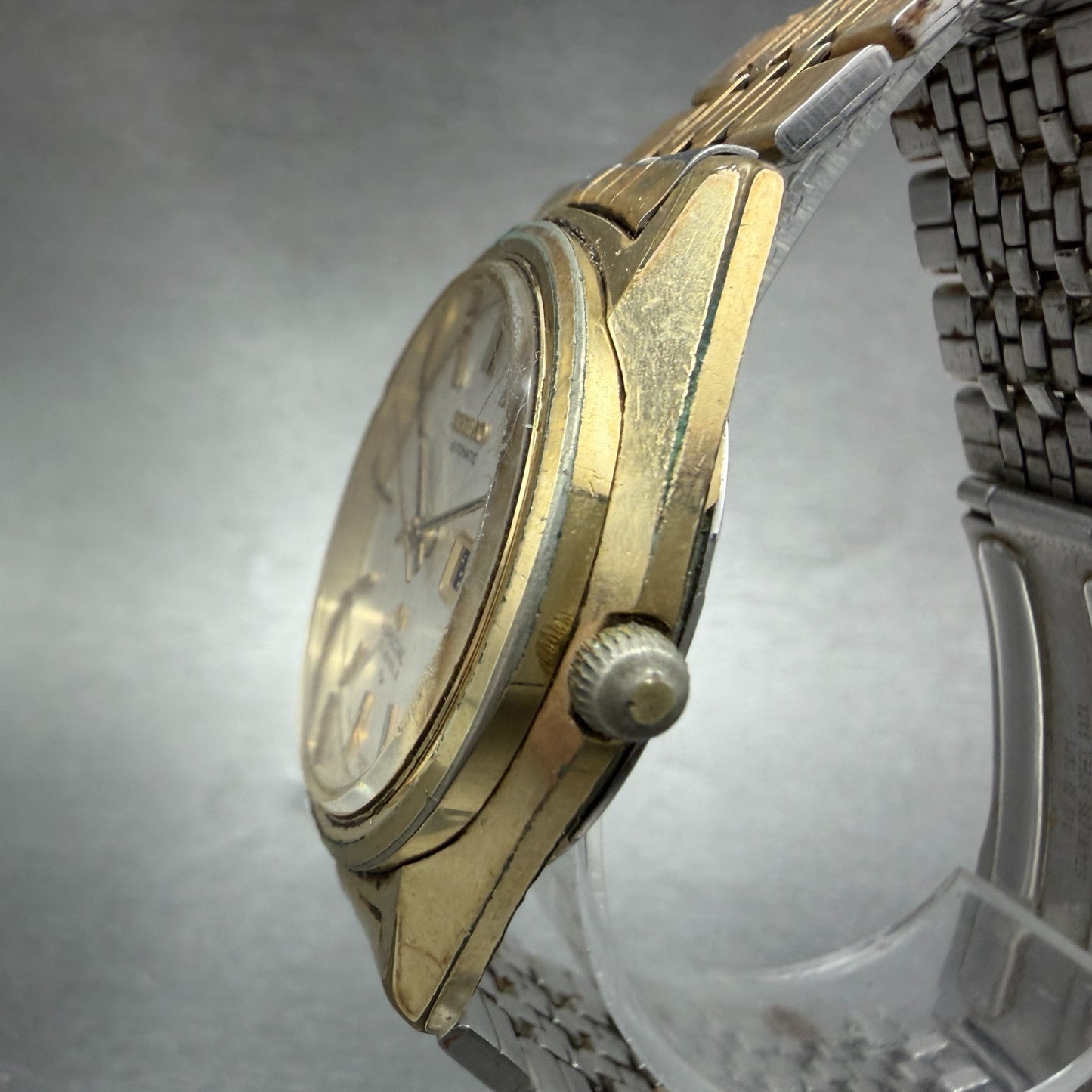 Seiko Lordmatic Special Watch Men 35mm Silver Dial Gold Tone Daydate Runs Vintag2