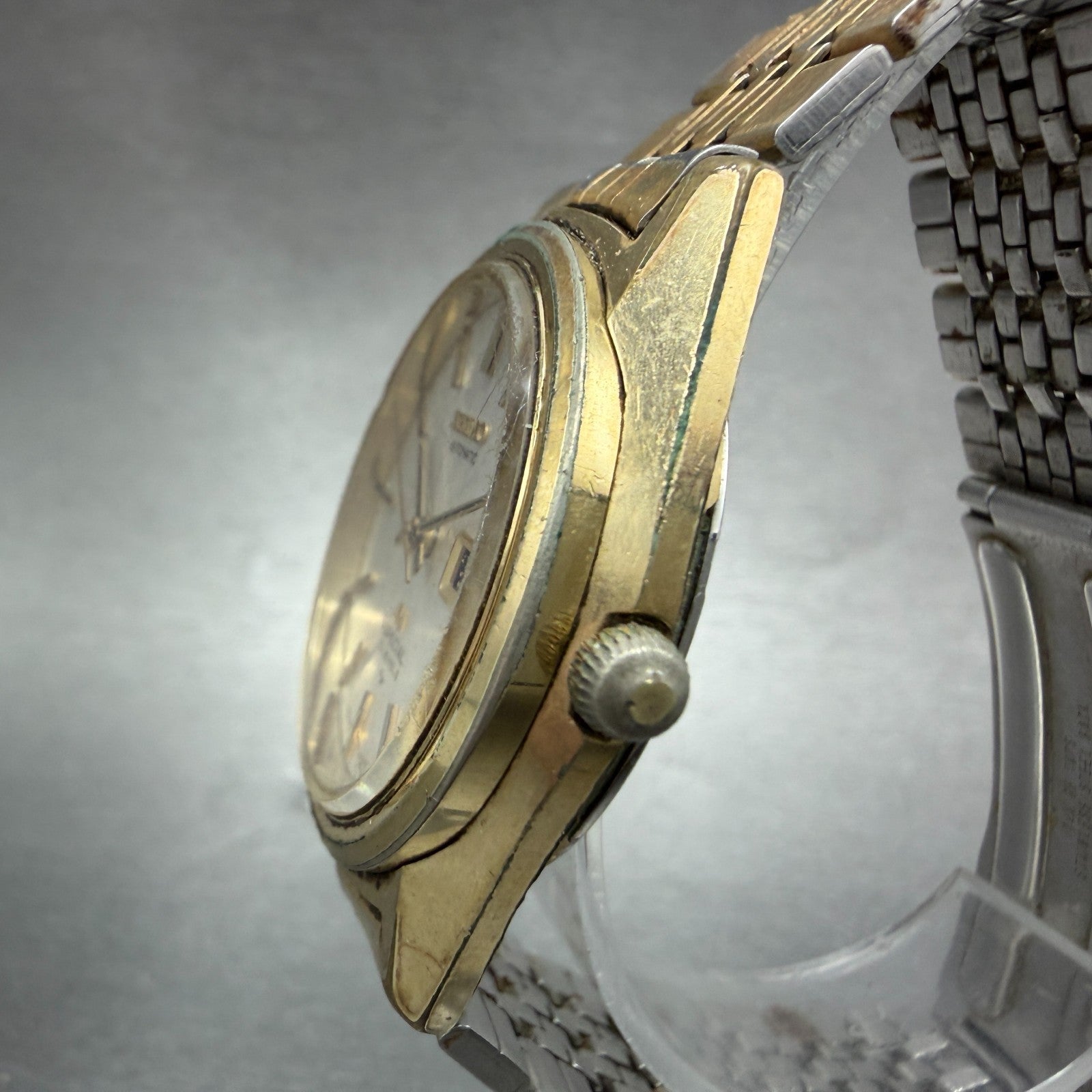 Seiko Lordmatic Special Watch Men 35mm Silver Dial Gold Tone Daydate Runs Vintag2