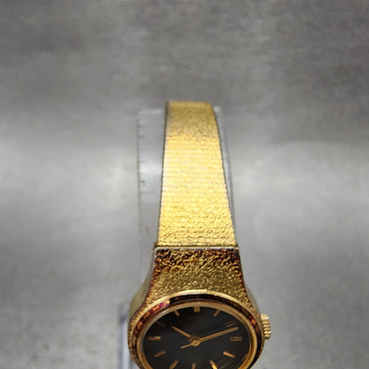 Seiko Watch Women 20mm Black Dial Gold Tone Round 8y210029 New Battery4