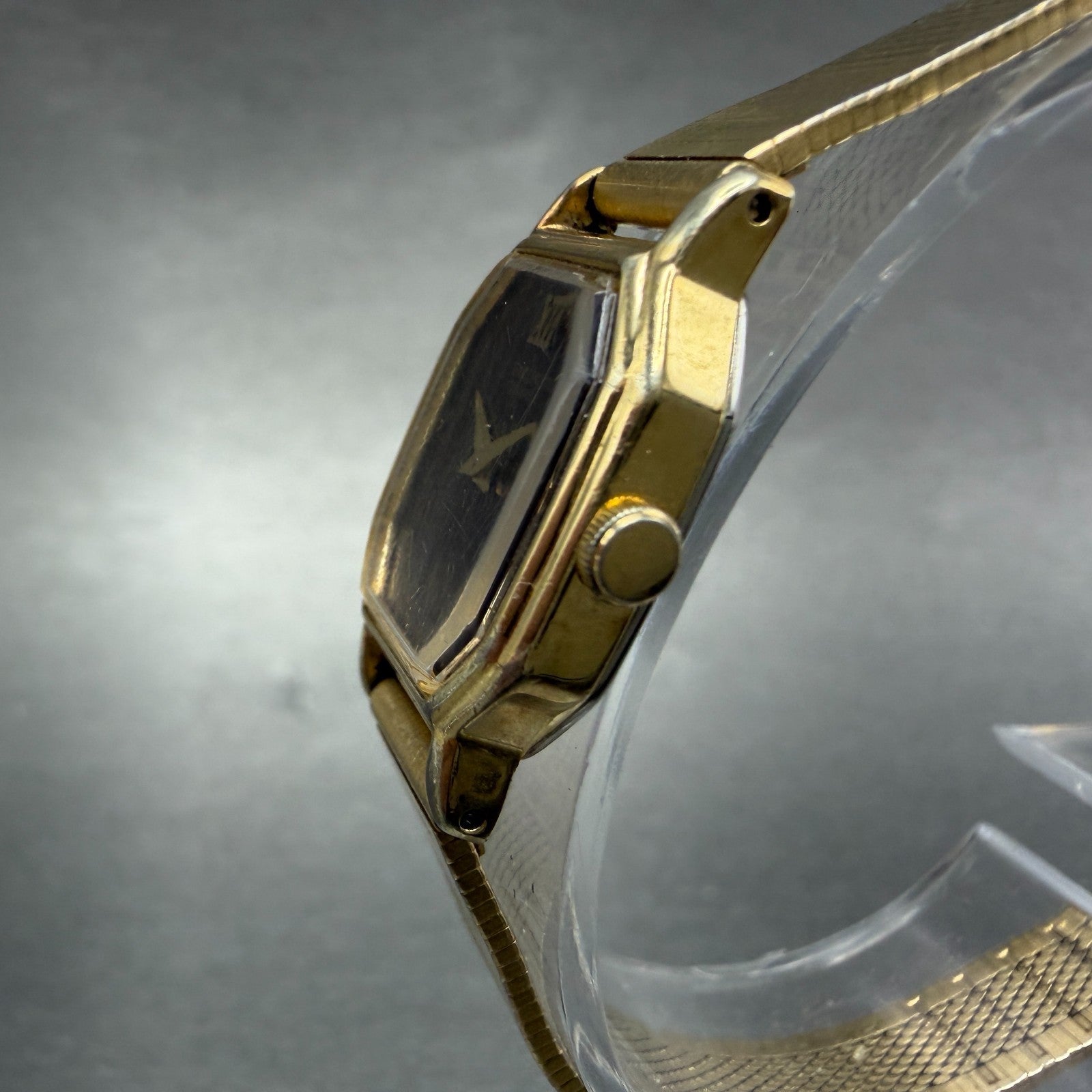 Seiko Watch Women 16mm Brown Dial Gold Tone Octagon 2c20-5769 New Battery2