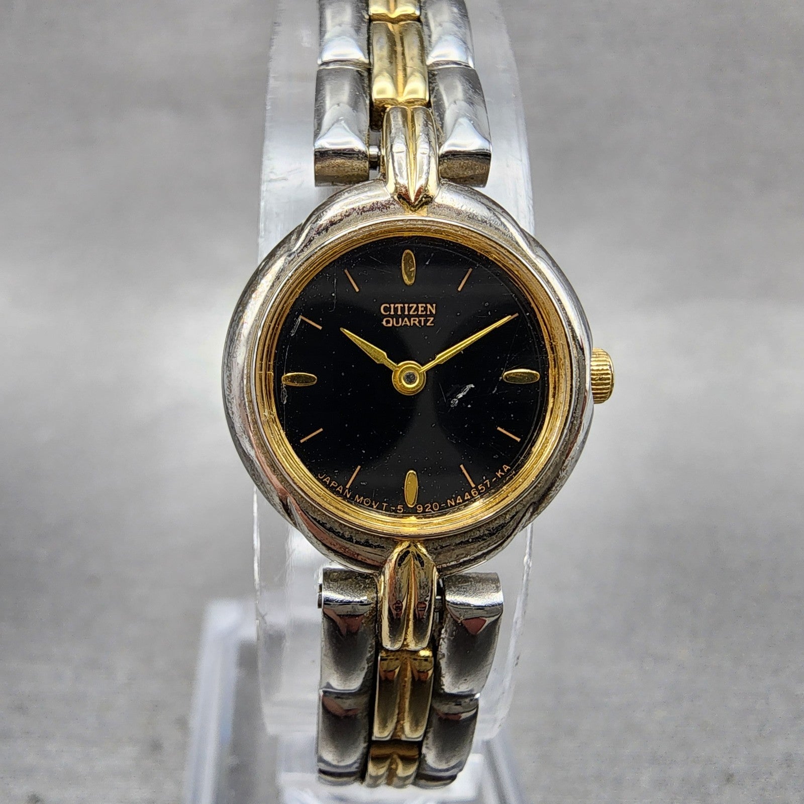 Citizen Watch Women 18mm Black Dial Two Tone Round 5920S49551 New Battery0