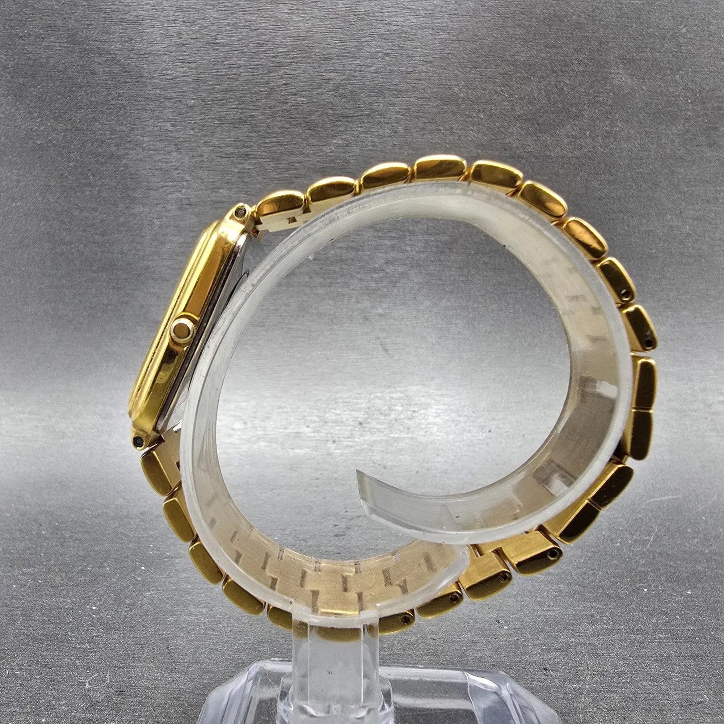 Citizen CQ Tank Watch Men 25mm White Dial Gold Tone Date 2818-S02953 New Battery6