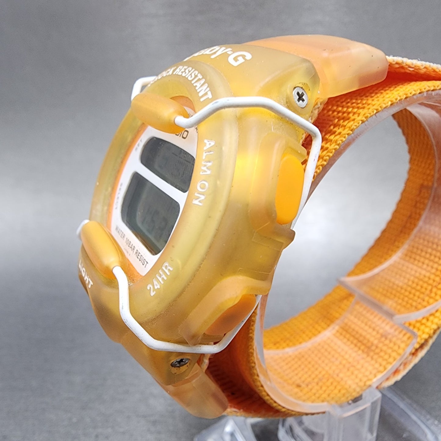 Casio BabyG Watch Women 39mm Digital Orange Alarm Chrono BG350 New Battery2